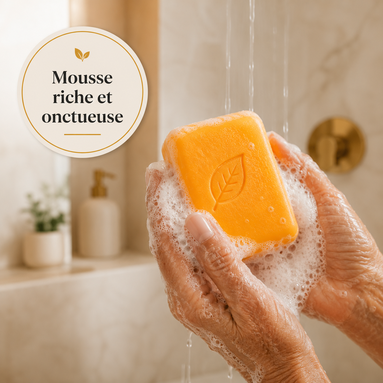 Savon KakiPure avec mousse riche et onctueuse