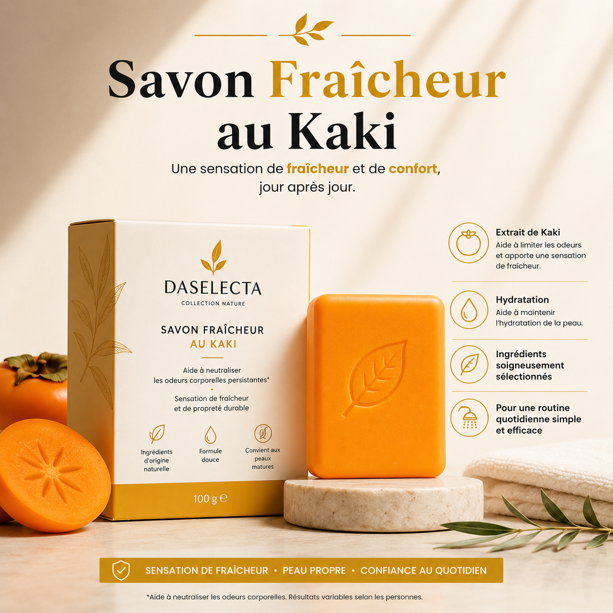 Savon KakiPure au kaki pour routine fraîcheur quotidienne