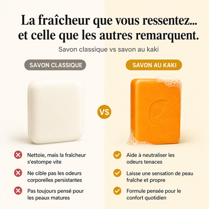 Comparaison entre savon classique et savon au kaki KakiPure